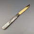 1888 British Antique White Pearl Shell Handle Pure Silver Blade Folding Pen Knife in Case